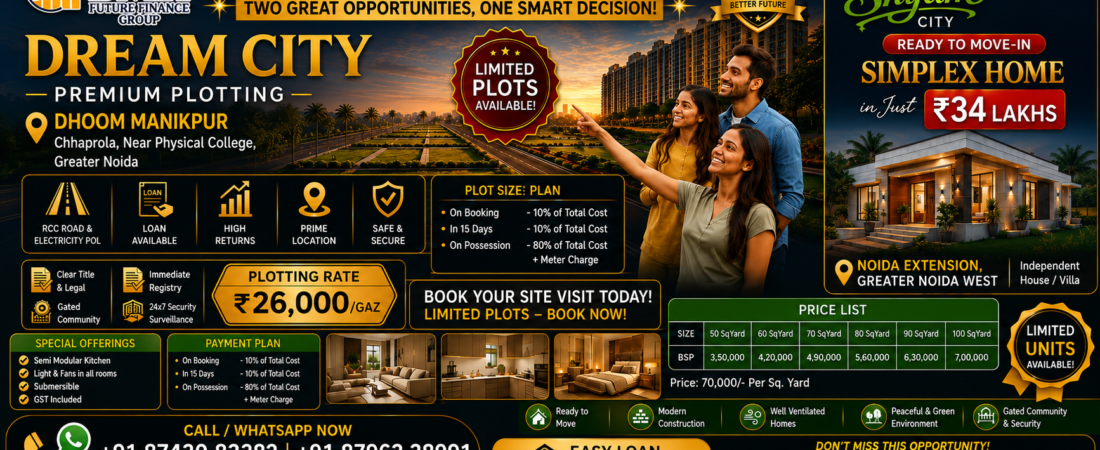 Greater Noida में ₹26,000/Gaz Plot 🔥 Ready Villa सिर्फ ₹34 लाख | BMK Future Finance Group